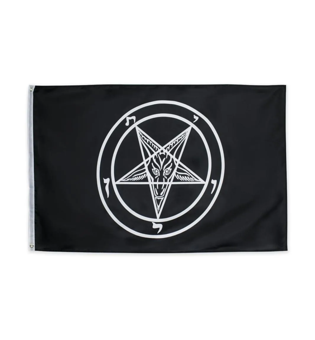 Intero disponibile 3x5ft Nero Baphomet Chiesa Templare Satana Bandiera Cattolica Romana Cavalieri Templari Pentagramma Banner per la decorazione8488526