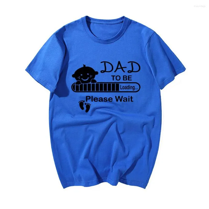 メンズTシャツお腹のお父さんが赤ちゃんを積んで夏のカジュアル半袖Tシャツヒップホップトップスストリートウェアを期待しています