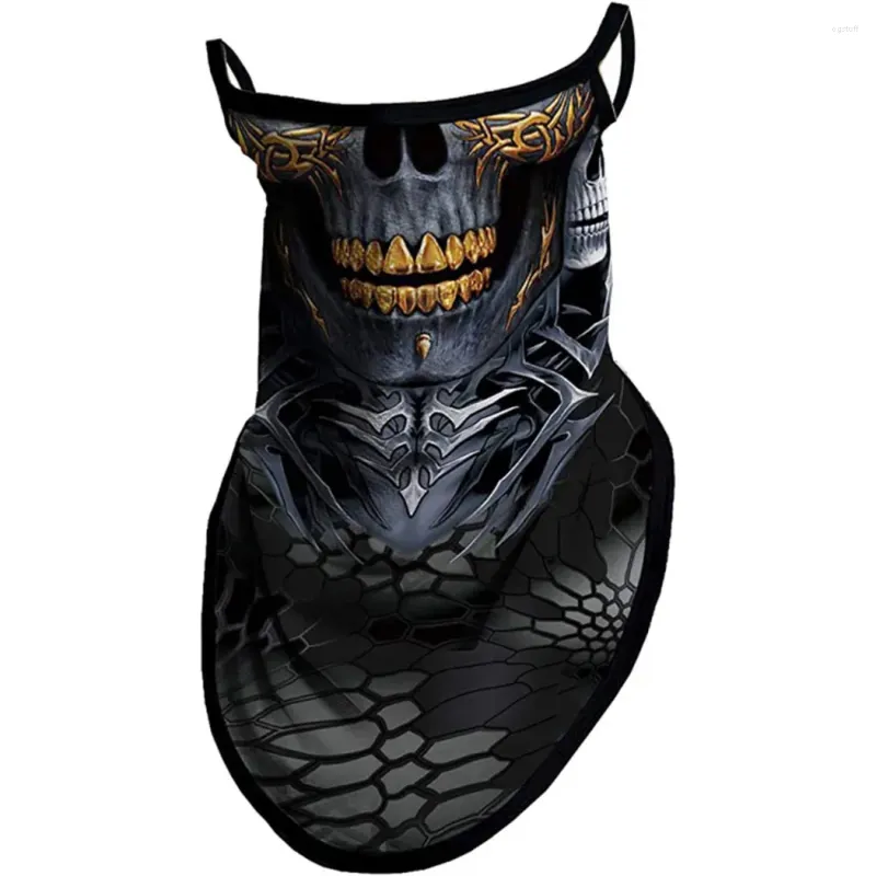 Bandana's Winddicht Schedel Halfmasker Driehoeksjaal Halloweeen Oorlus Gezichtsbedekking Beschermende nekbeenkap Venom Bandana Bivakmuts Winter Heren