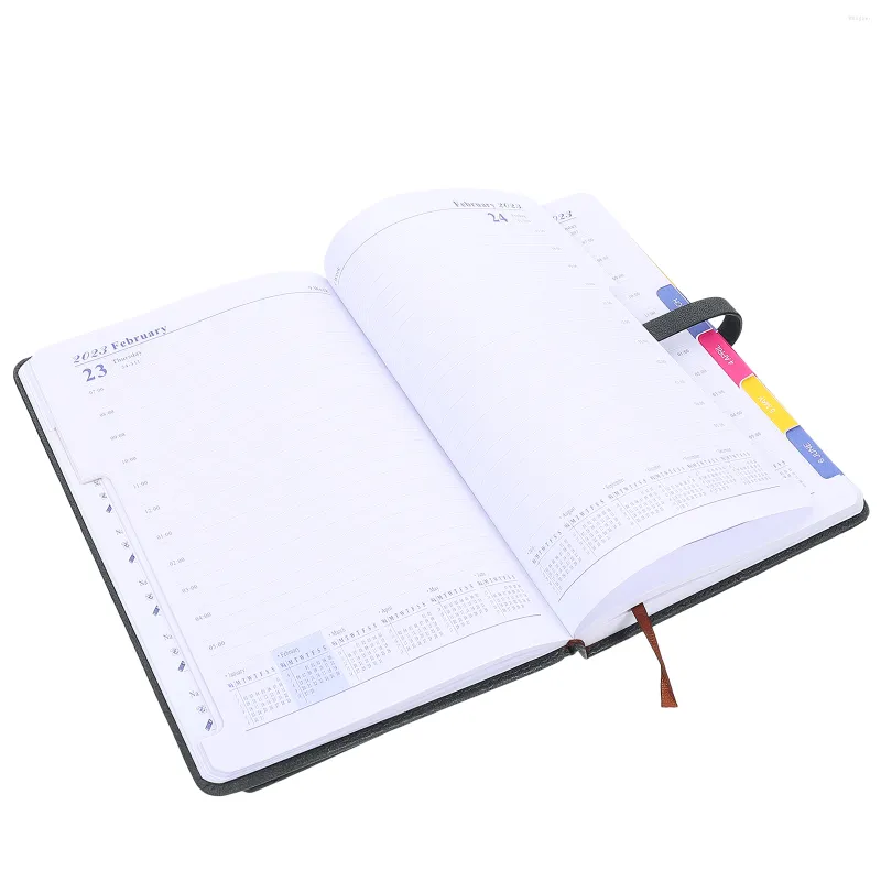 Agenda do diário de notebook Agenda diária Agenda Planejador 2023 Plano de capa dura Livro de calendários de folhas soltas
