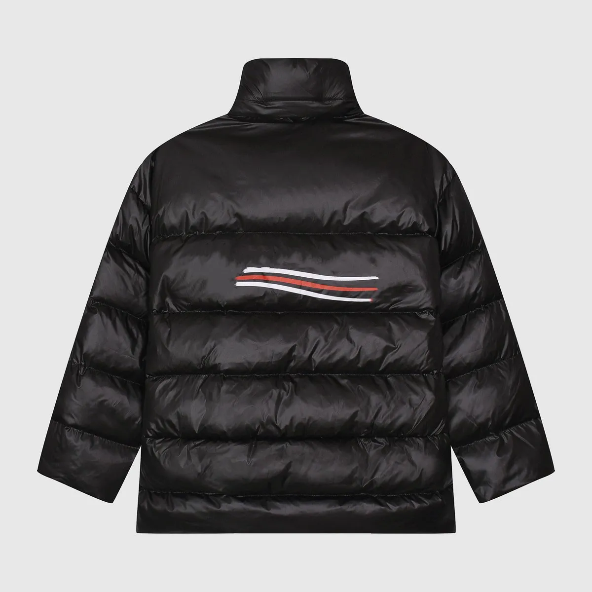 Classic Wave Print Parkas Winter Letter Kurtka High Neck OS LUSE DOTYCZNE DO MĘŻCZYZN