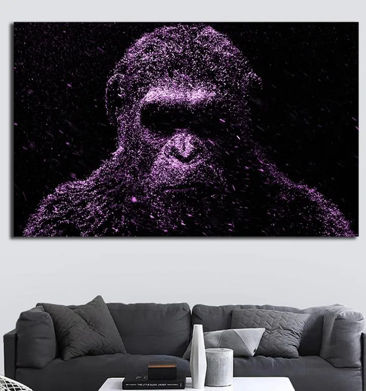 Плакат Цезарь Планета обезьян скандинавские животные горилла живопись плакаты и принты настенные художественные картинки для гостиной3086379