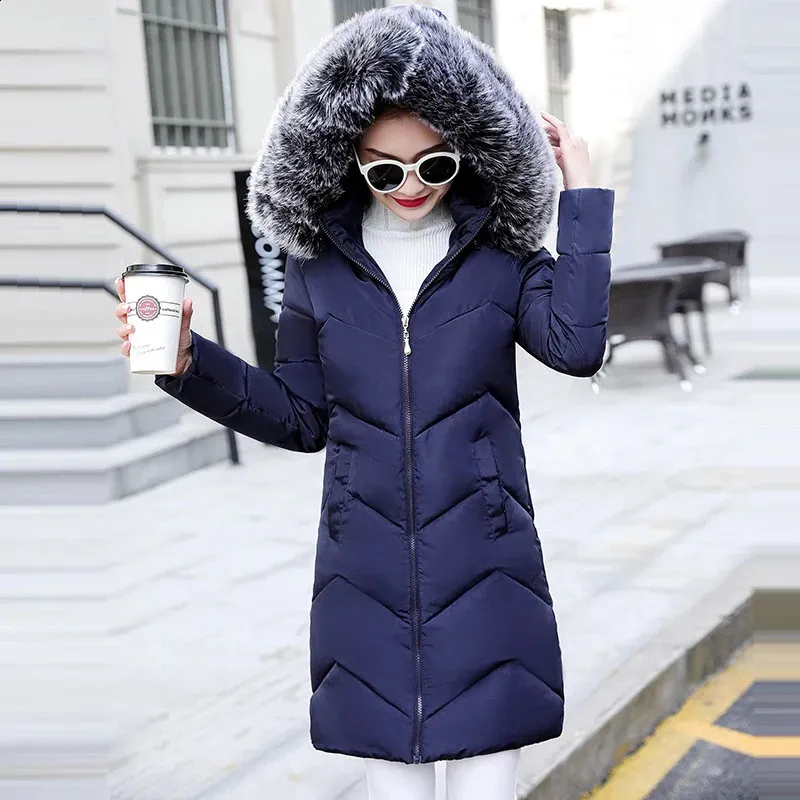 Women's Down Parkas Plus Size S-7XL Women's Jacket Winter Well Big Fur Women Long Down Winter Chaqueta para mujeres con capucha para mujeres Parkas 231109