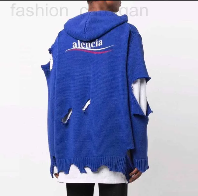Pulls pour hommes Designer 23SS High Edition B Automne et hiver Nouveau couple unisexe Mode Casual Lâche Bleu Pull tricoté XC6A