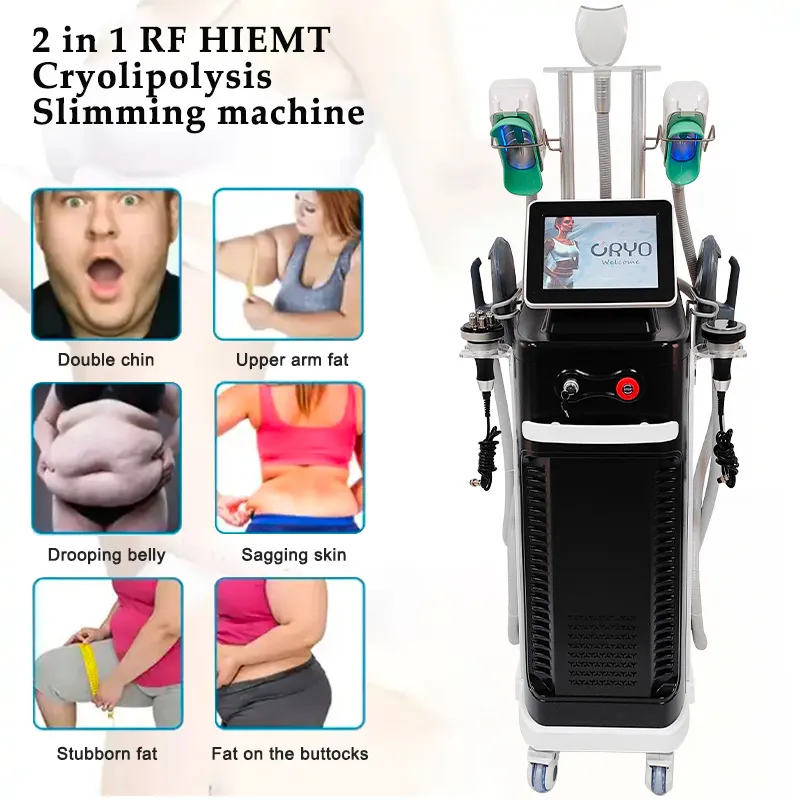 360 graders Cryo 360 Cryolipolysis Fat Freezing Slimming Machine RF Emslim Body Shaping Cellulite Borttagning Skin åtdragning av dubbel hakborttagningsutrustning