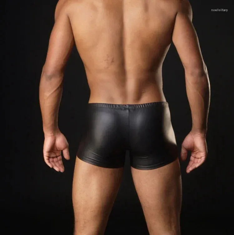 Cuecas masculinas cuecas de couro falso boxer shorts night club legal patente sexy alemã
