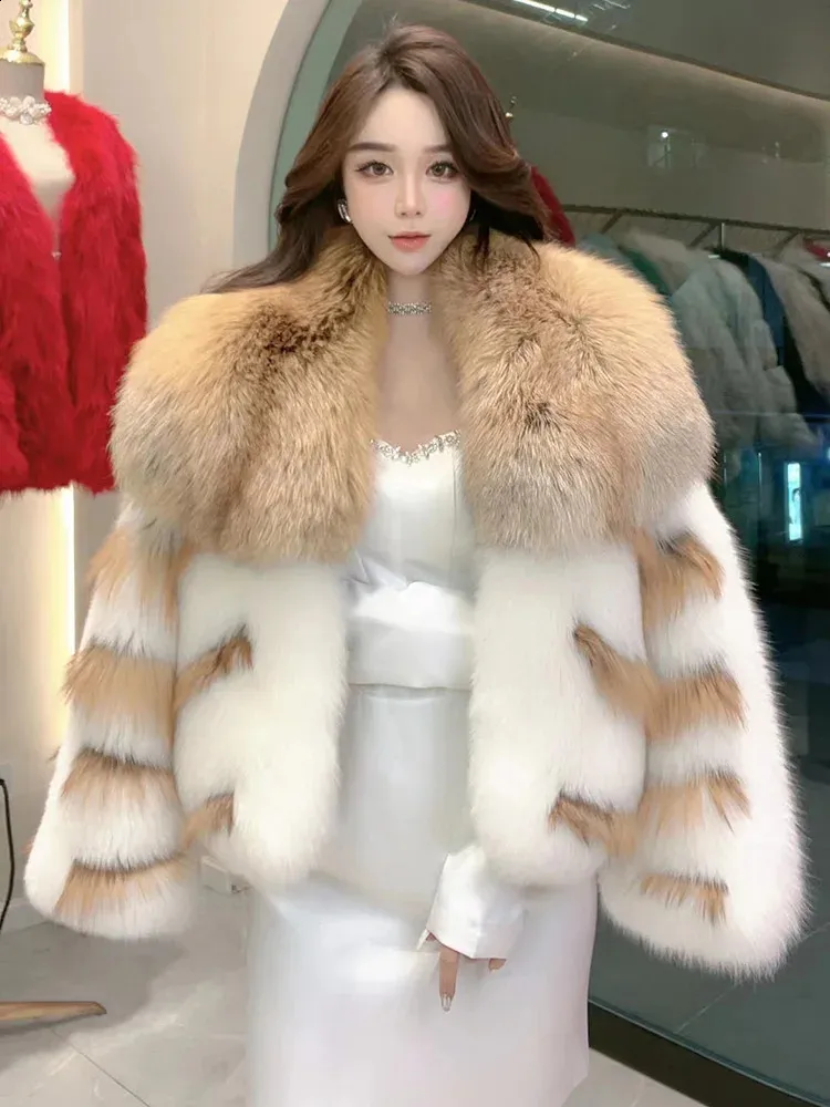 Women's Fur Faux Fur OFURTEBUY Natural Real Fox Fur Coat Women Fur Coat For Women Warm Luxury Winter Jacket Women Promotion Female Vest Plus Size 231110