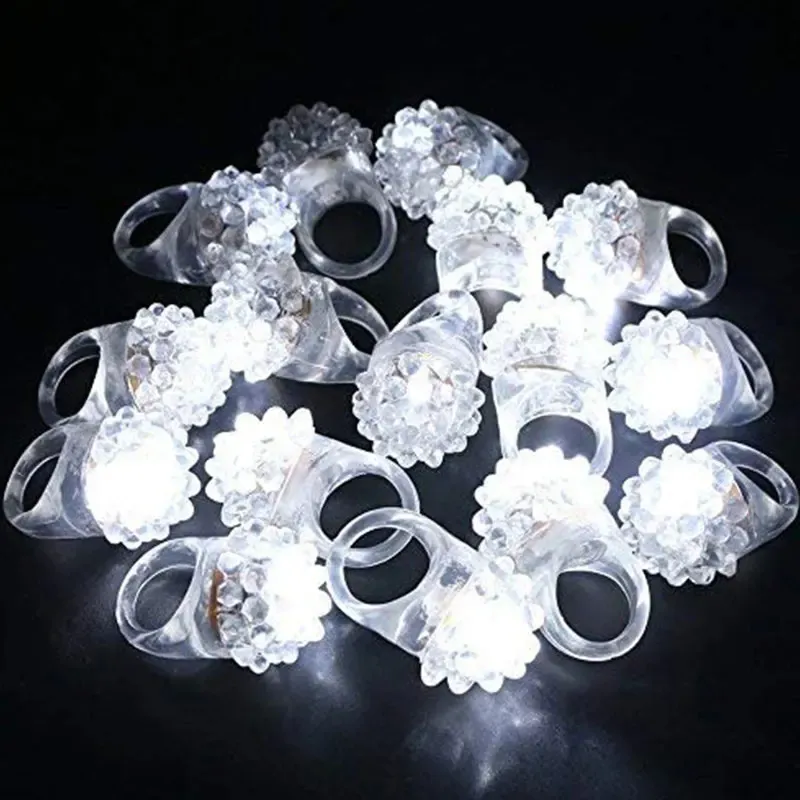 Led Rave Toy White LED Ring Light up Rings Soft Rubber Flashing Bumpy Rings Rave Wedding Party Luminous Toys Glowing Rings Glow In The Dark 231109