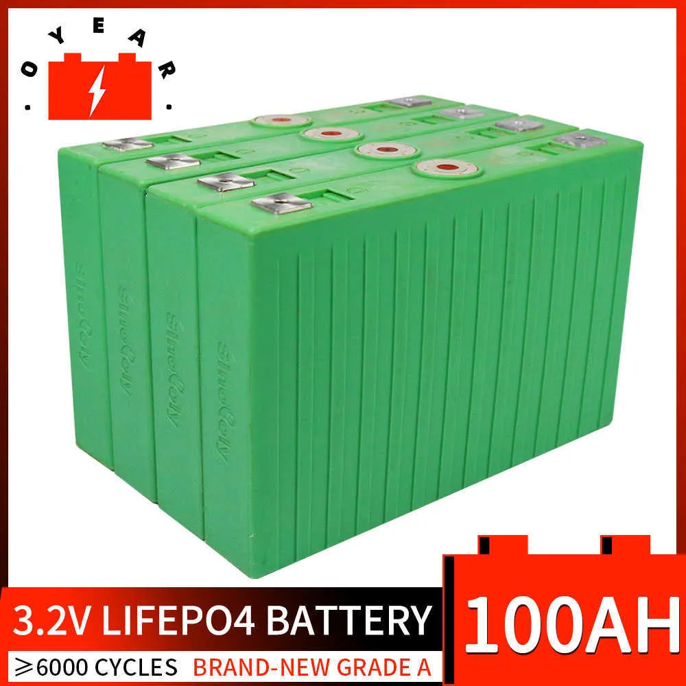 100AH LiFePo4 Battery Grade A Lithium Iron Phosphate Cell Pack DIY 12V 24V 48V For Golf Cart EV RV Pack Boat Cart Solar Batteri