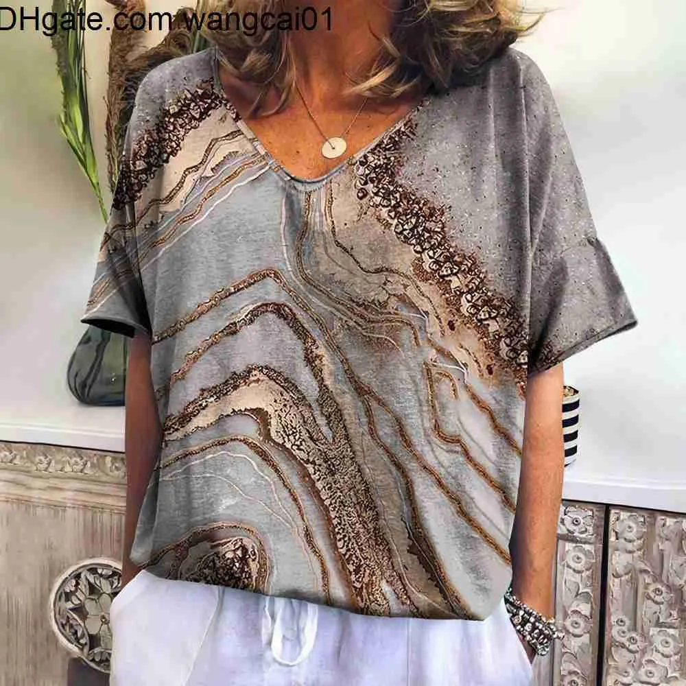 T-shirt da uomo T-shirt da donna testurizzata vintage Top Camicetta a righe Harajuku Short Seve Tees Fa Summer Felpa con scollo a V Design Abbigliamento 4103