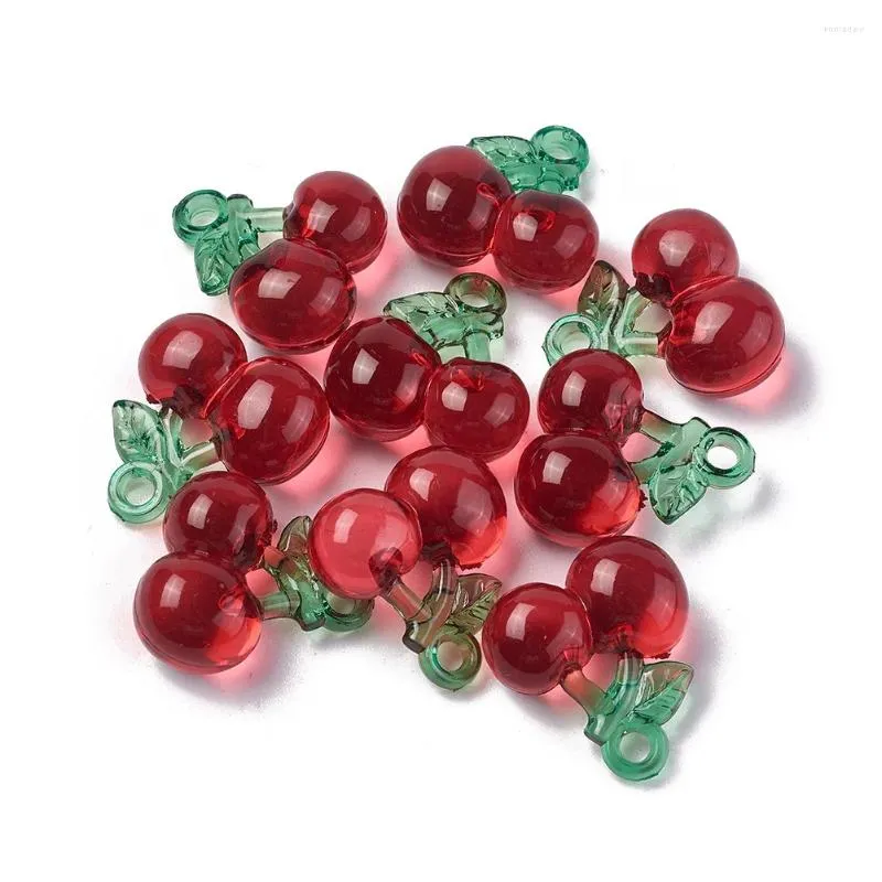 Charms 5pcs Acrylic Pendants Cute Cherry Dangle Fruit For Jewelry Making DIY Bracelet Earring Craft Decoration