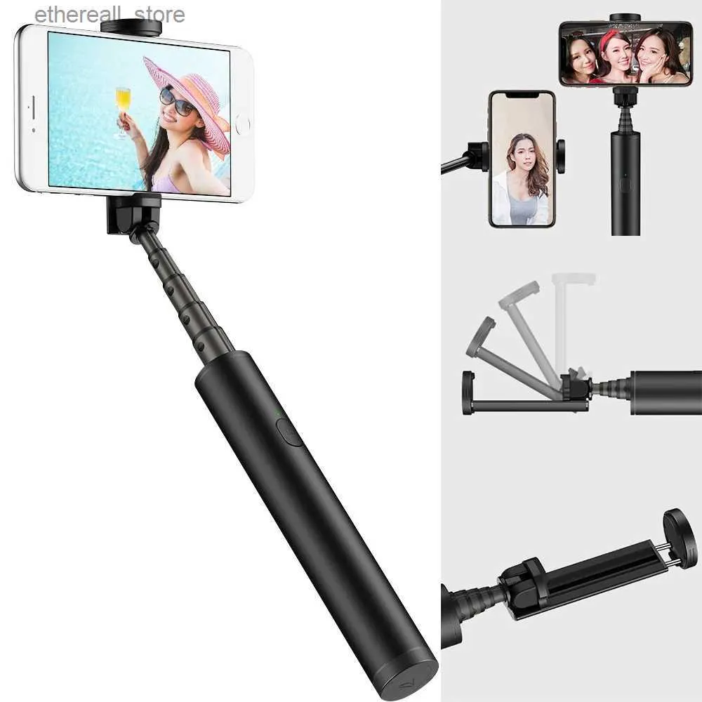 Selfie monopody bezprzewodowe bluetooth selfie Stick na iOS/Android 360 stopni Rotatio Regulowane ręczne stojak na selfie z pilotem Q231110