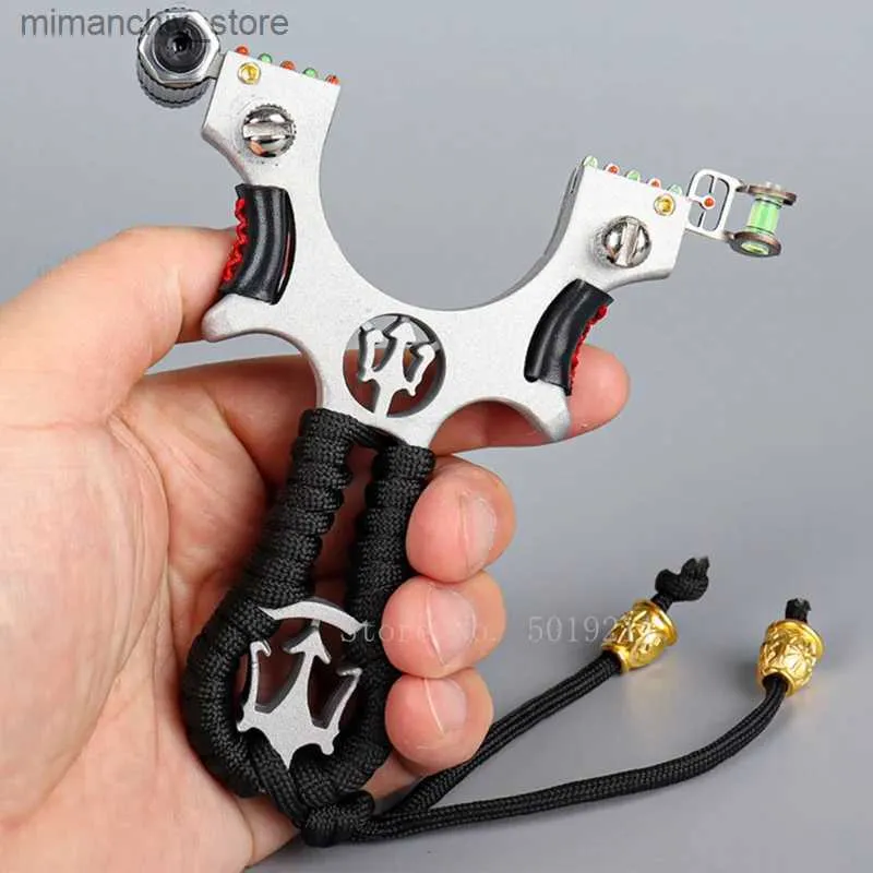 Hunting Alloy Catapult Laser Slingshot With Rubber Aim Point - Foto 7