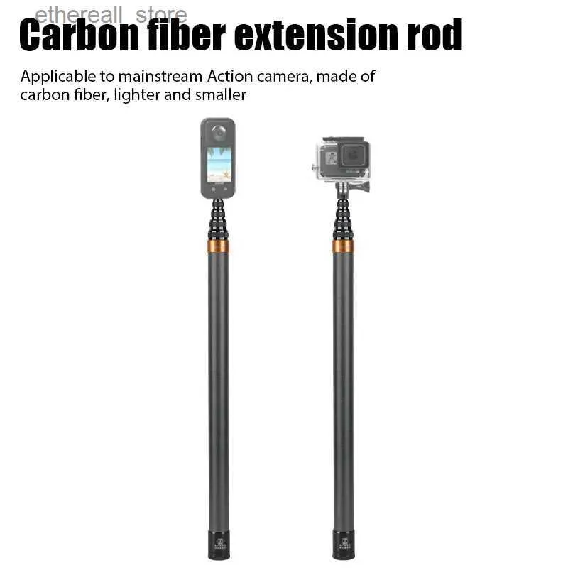 Selfie-Einbeinstative für Insta360, Carbonfaser, unsichtbarer Selfie-Stick, 2,9 m, verstellbar, erweiterte Action-Videokameras, Selfie-Sticks, Carbon Go Pro Stick Q231110