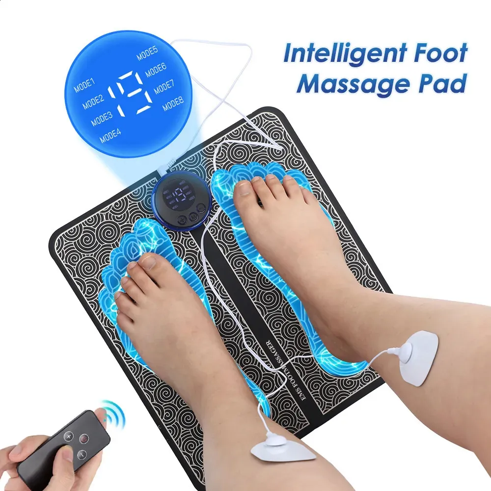 Fotmassager Electric EMS Foot Massager Pad Relief Smärta Relax Fötter Acupoints Massage Matchock Muskelstimulering Förbättra blodcirkulationen 231109