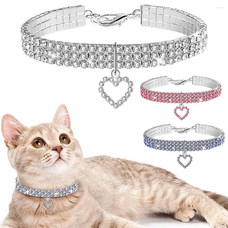 Colliers en cristal pour chat, Imitation de perles, pendentifs en strass, bijoux d'animaux pour chats et chiens, décoration pour animaux de compagnie