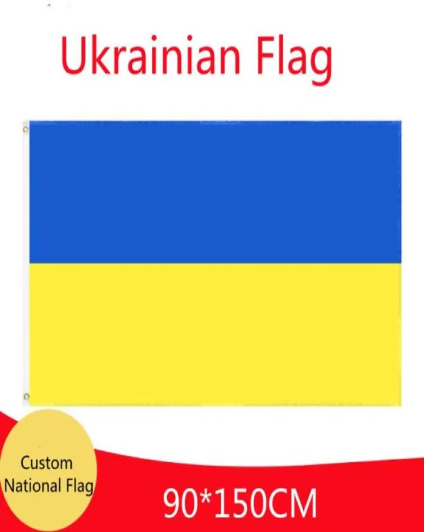 Ukrainische Flagge 90cmx150 cm Wirbelgröße und Custom die anderen Nationalflaggen Aktivität Banner6882054