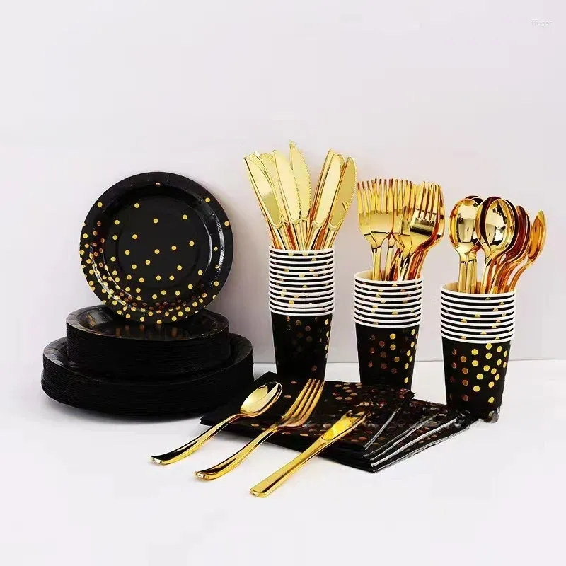 أدوات المائدة مجموعة مقاس 7 بوصات 9 بوصات بمجموعة أدوات أدوات لوح الذهب