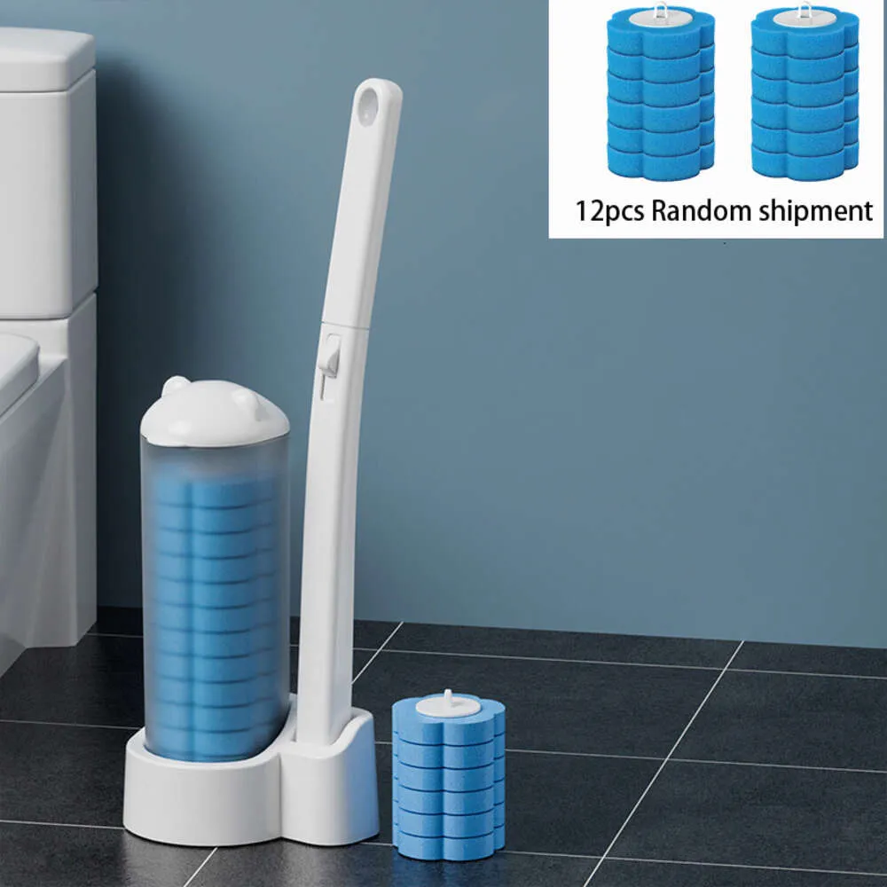 TPR Brosses de toilette Brosse WC en silicone flexible avec support pour WC  poignée antidérapante, fixation murale, sans perforation