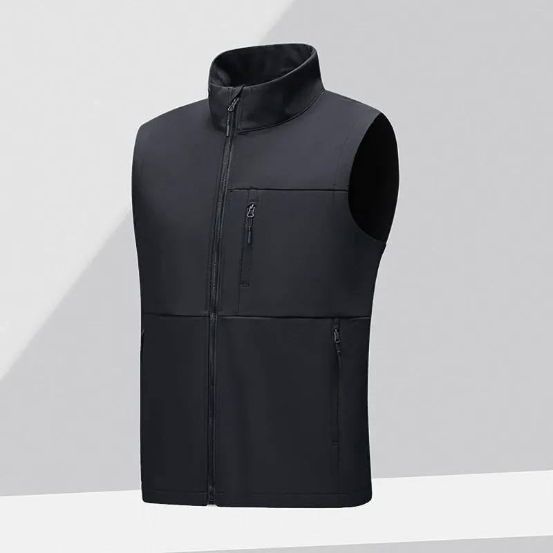 Gilets pour hommes Vestes pour hommes pour l'automne Manteau à bulles pliable Gilet Softshell léger Vêtements d'extérieur Zip Up Doublé en polaire Coupe-vent sans manches