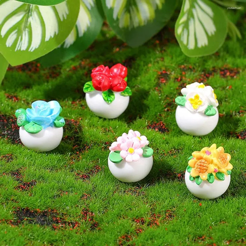 Garden Decorations 5 Pcs The House Mini Bonsai Adornment Household Decoration Miniature Potted Plants Simulated