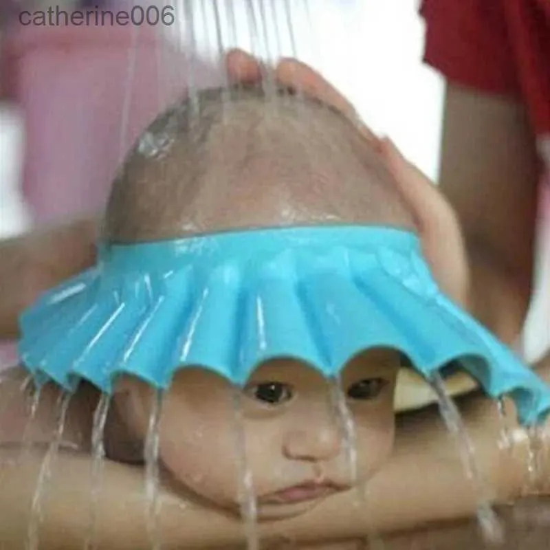 シャワーキャップベビーシャンプーキャップ洗浄ヘアキッズバスバイザー帽子調整可能なシールド防水耳保護アイチルドレン帽子Infantl231110