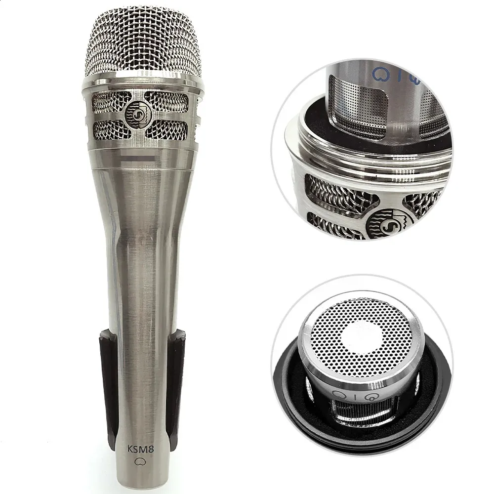 Microphones KSM8 Professional Vocal Dynamic Microphone Handheld Wired Karaoke Stereo Studio Singing Mic KTV Show Live Stage Microphone 231109