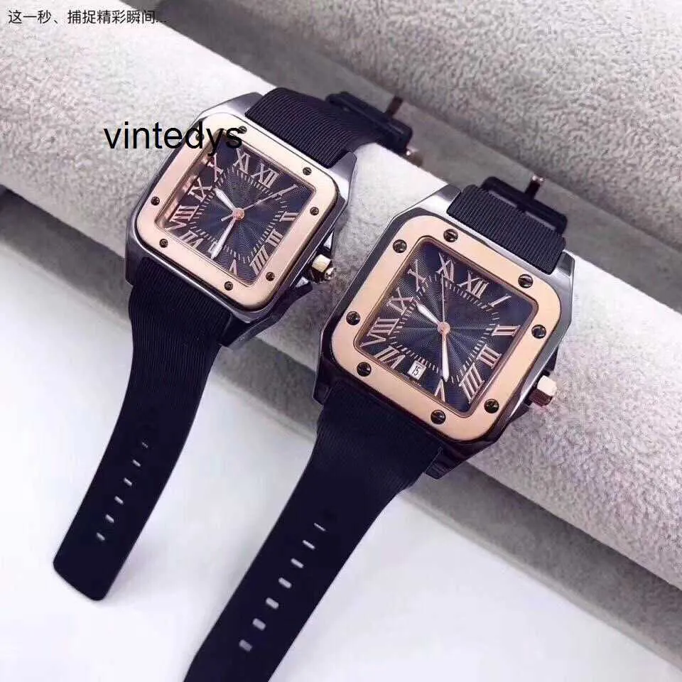 Multifunctional Quartz Watch Silicone Watch Couple Pair of Roman Square Calendar Waterproof Quartz