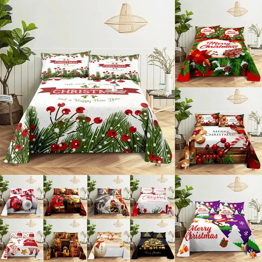 Set di biancheria da letto Set di lenzuola natalizie Queen Size con federa 240x220 per letti singoli matrimoniali Bambini Adulti Pupazzo di neve Biancheria da letto 3D Tessile Twin Full 231109