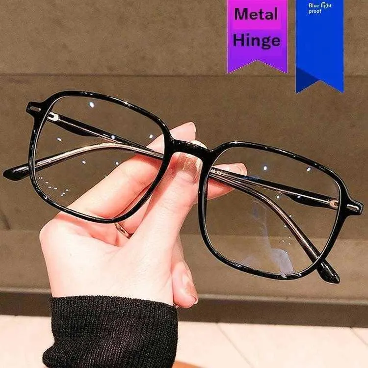 Anti Mavi Işık MI Tırnak Düz Gözlükleri Kutu Çerçevesi 98023 Metal Menteşe