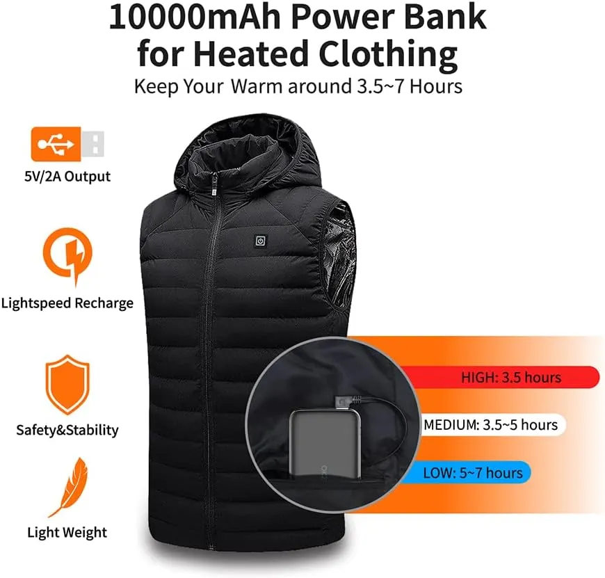 Portable 10000mAh Battery Pack With LCD Display, USB C Fast Charging Cord,  And Heated Hilipert Heated Vest For IPhone And Android DC 7.4V 2.44A Power  Bank From Kingberry2014, $11.03