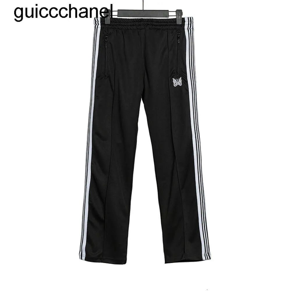 Nuovi 23ss 3 colori Designer pantaloni sportivi da uomo farfalla ricamata marchio di moda Stripe uomo donna pantaloni lunghi con coulisse