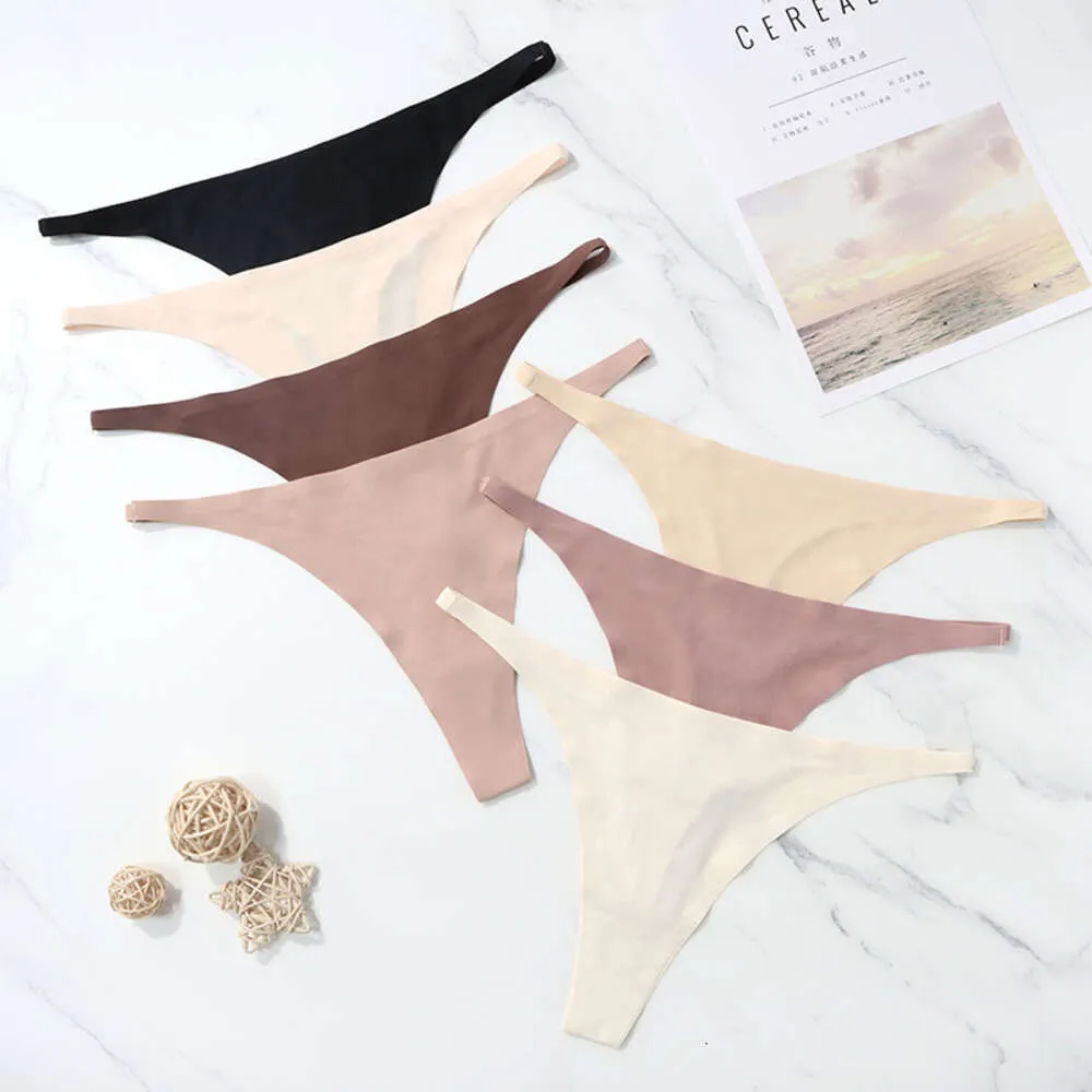 Soft Seamless Ice Silk Thongs For Women Thin Satin Bikini Low Waist Panty  With String Tangas Mujer Design From Chinadialian, $4.78