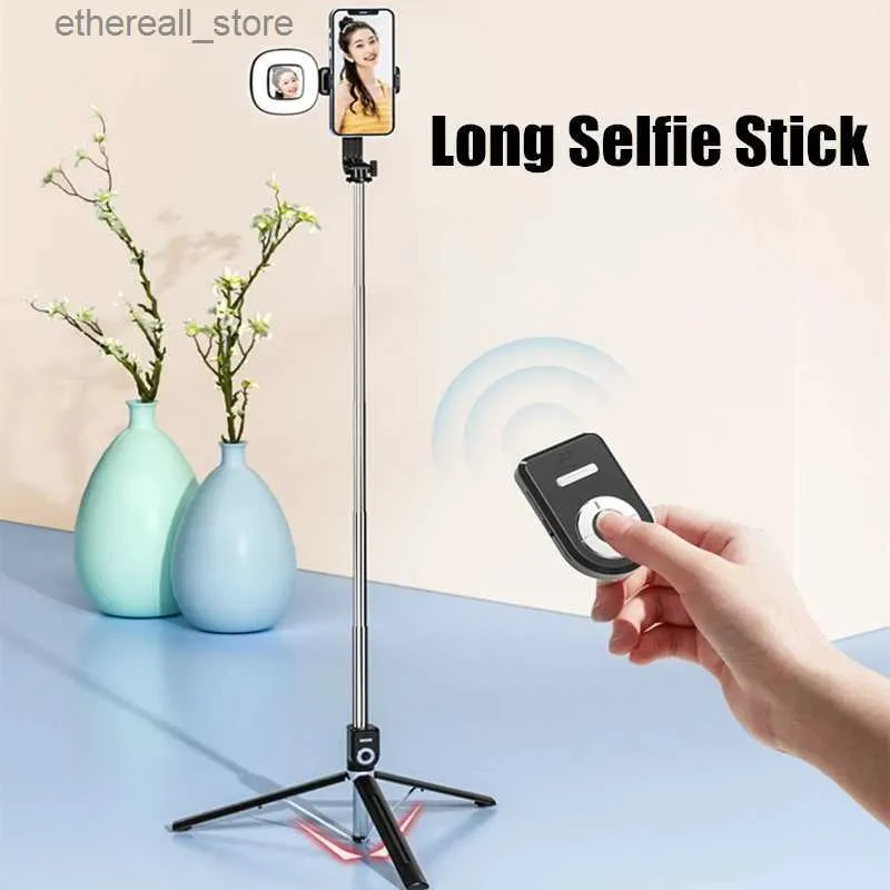 セルフィーモノポッドクールディア2023新しいBluetooth Wireless Selfie Stickポータブル折りたたみ折りたたみ折りたたみ式大きな三脚