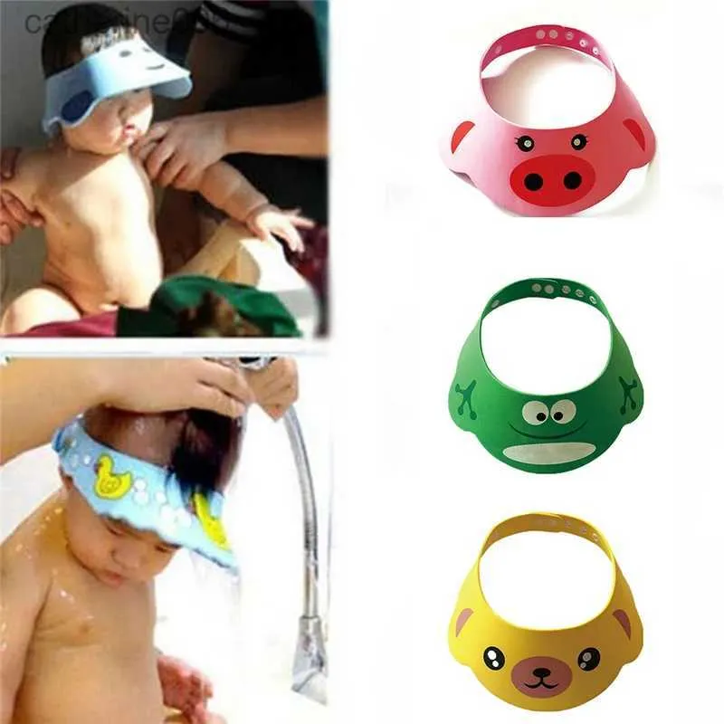 シャワーキャップキッズバスバイザー帽子調整可能なベビーシャワーキャップ保護シャンプーベビーケア幼児ヘアウォッシュシールド子供幼児防水capl231110