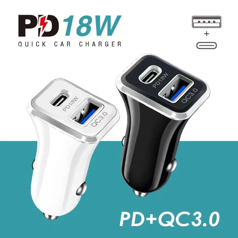 Chargeur de voiture 12W PD USB double port téléphone chargeant 2.4A double port sans emballage