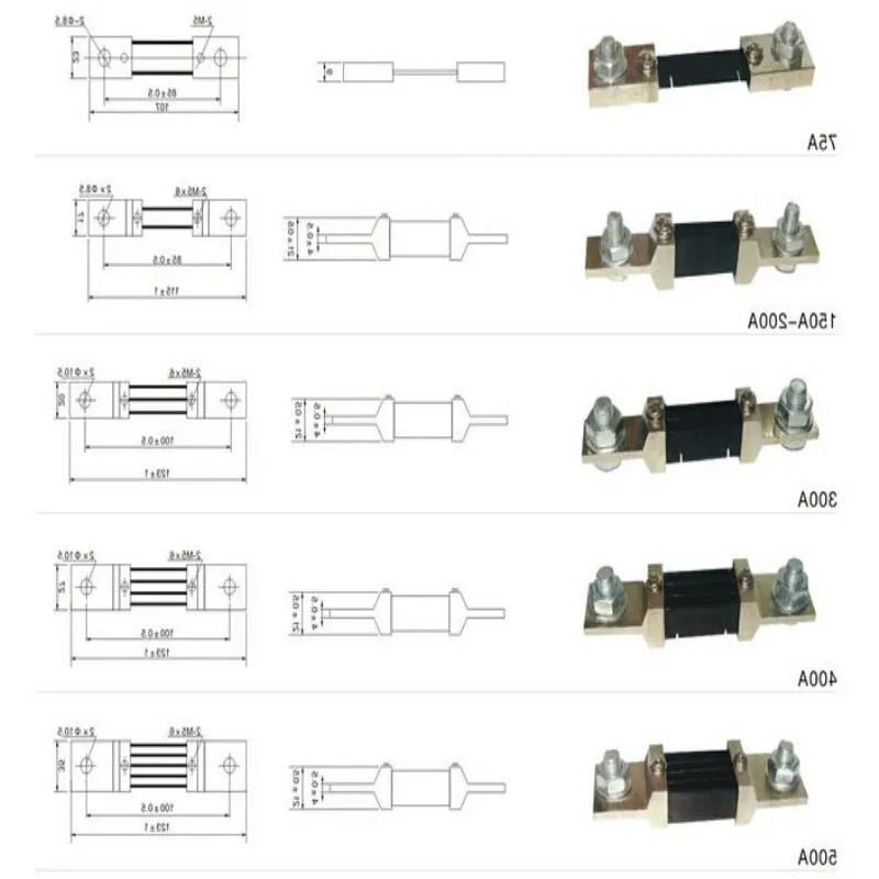 FreeshIpping 30PCS現在の測定DC 50A 75MVデジタル電流計のシャント抵抗器AJJMF