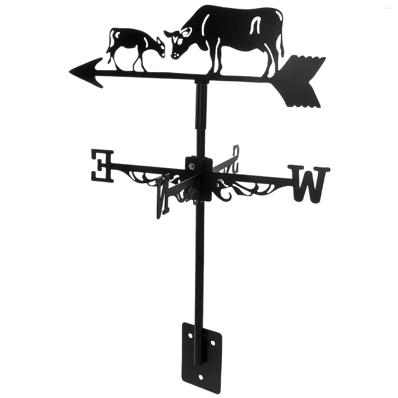 Trädgårdsdekorationer 1 Uppsättning av Cow Weather Vane Vintage vindmetallriktningsindikator för utomhus