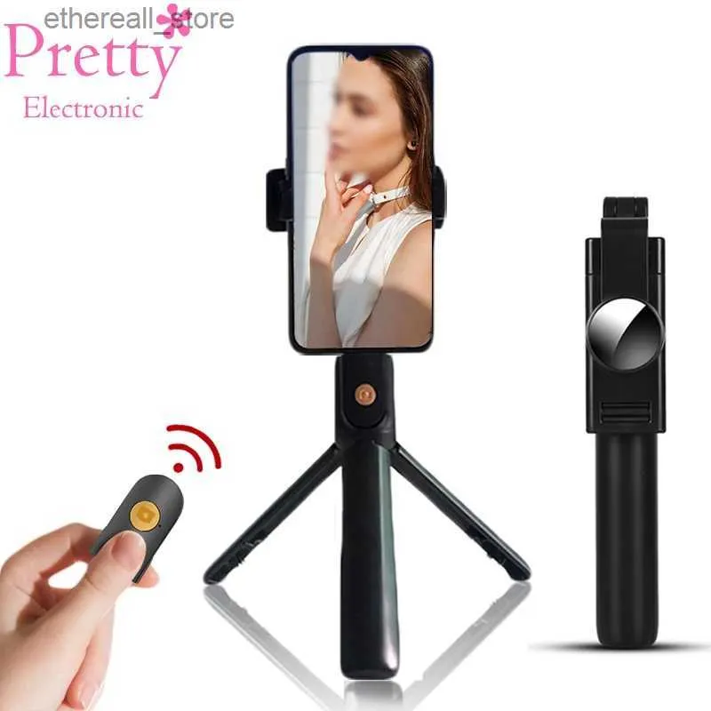 Monopiedi Selfie Mini Bluetooth Selfie Stick Monopiede pieghevole estensibile con telecomando Stabile Scatta foto Vlog Supporto per treppiede per telefono Q231110