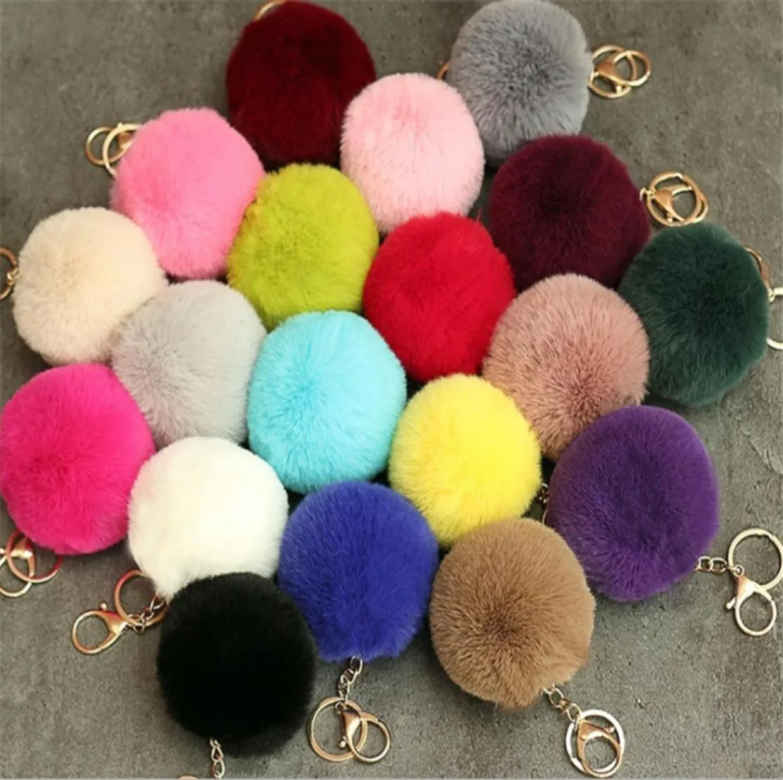 Bomboniera Palla di coniglio Peluche Pelliccia fuzzy Portachiavi Borsa per auto Portachiavi Anello Ciondolo Gioielli Regalo per feste 20 pezzi83593396152223