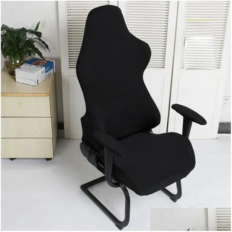 Stoelhoezen 1 Set Gaming Stoel Er Spandex Kantoor Elastische Fauteuil Zitplaats Ers Voor Computerstoelen Slipers Housse De Chaise Drop Delivery Dhhyv