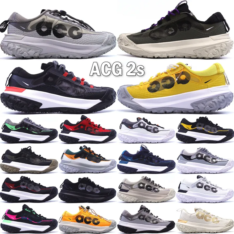 ACG Mountain Fly 2 Homens Mulheres Correndo Tênis Novo Designer Sea Glass Team EUA Dark Smoke Grey Fossil Stone Preto Outdoor Caminhadas Esportes Sapatilhas Tamanho 36-45