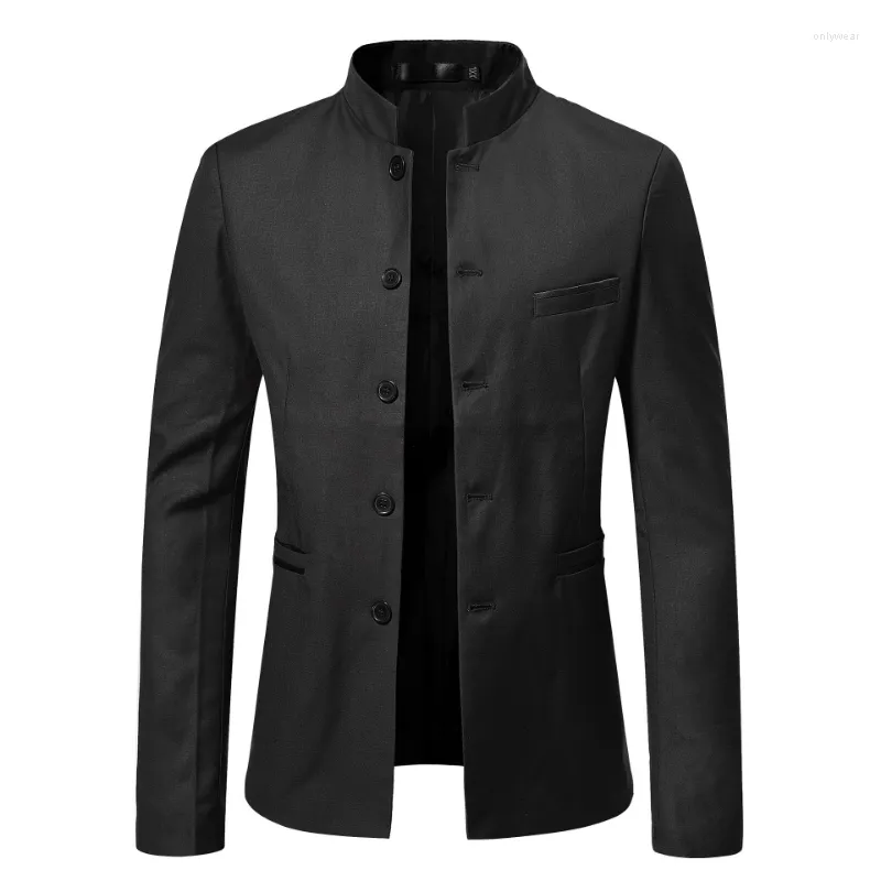 Mens Suits Spring Autumn Coat Men S Solid Color Cardigan Stand Collar Blazers Long Sleeve Slim Single Breasted Jacket From 29 7 DHgate