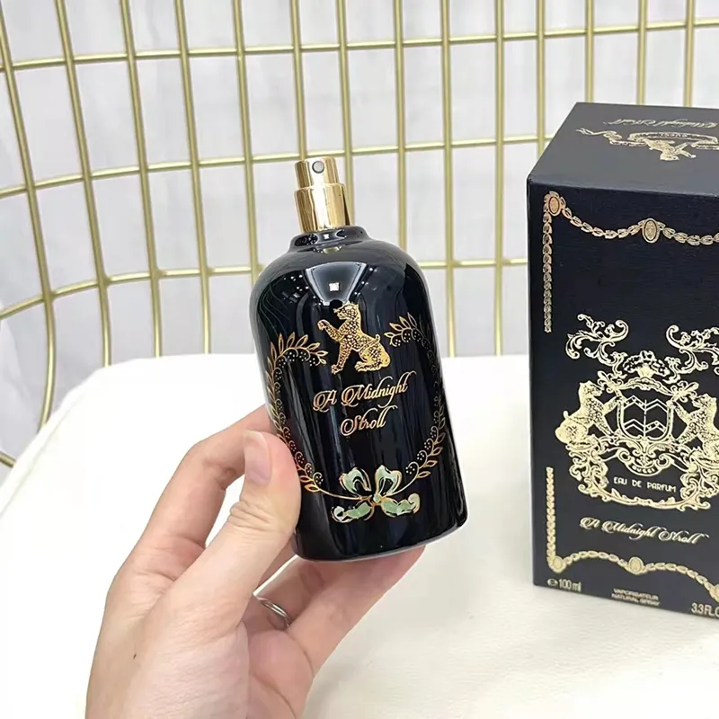Perfume with a store snake around the bottle