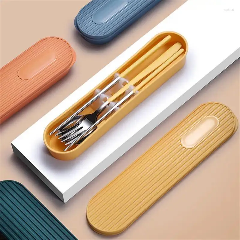 Dinnerware Sets Chopsticks Spoon Set Household Products Comfortable Feel Portable Easy To Clean Kitchen Bar Supplies Stainless Steel Cutlery