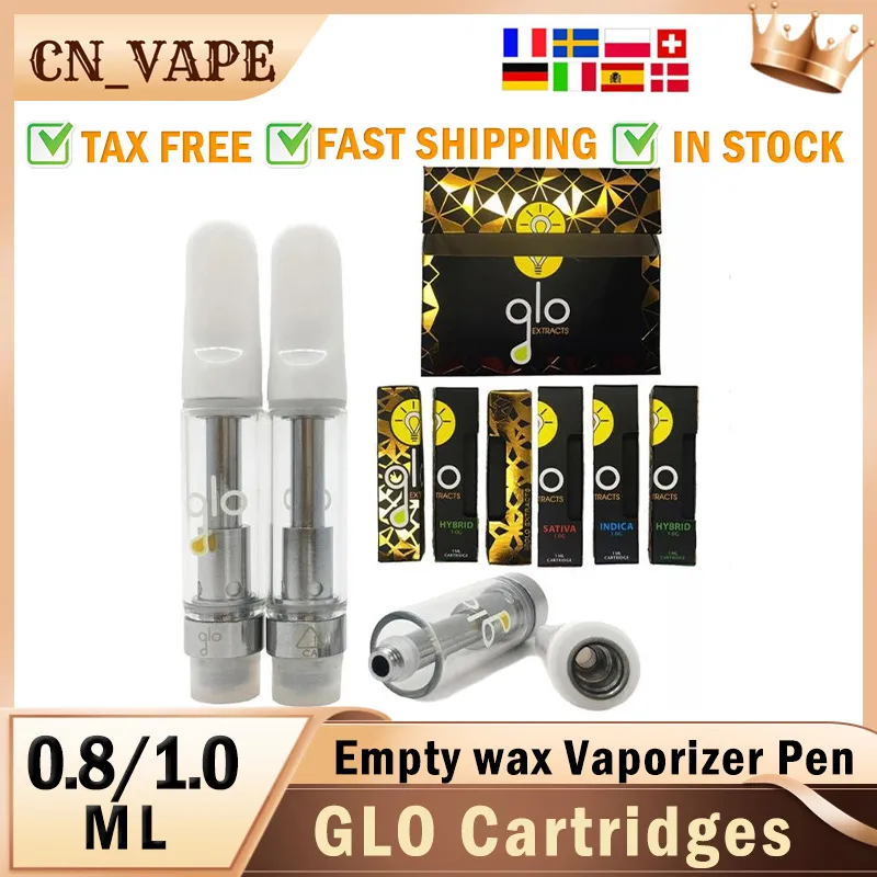 New Atomizer GLO Cartridges With Packaging 0.8ml 1ml Ceramic Coil