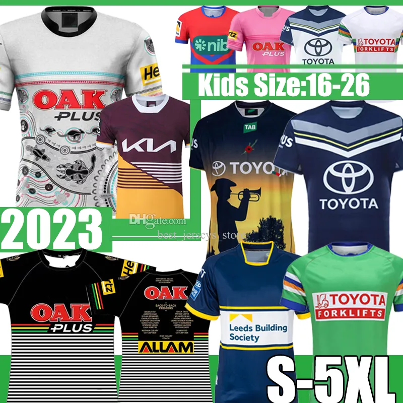 S-5XL 22/23 Cowboy New Rugby Jerseys 2022 2023 Raider Penrith Panthers Warriors Broncos Knights Presil Armous الإصدار League Men Kids Kit