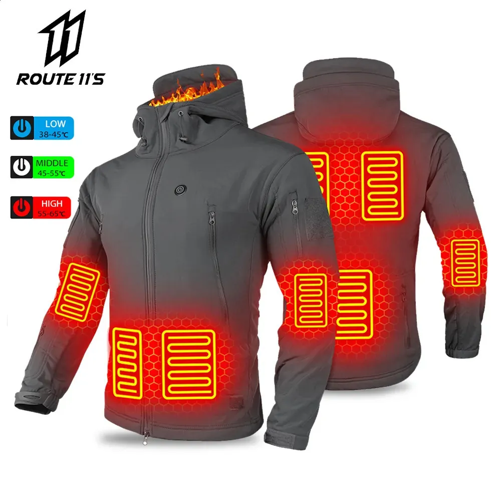 Herrenjacken Winter Beheizte Jacke Motorrad Männer Beheizte Jacke Skifahren Winddicht Wandern Warm Halten Boden Angeln Kleidung USB Elektrische Heizung 231109