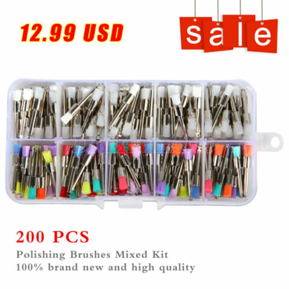 Autre hygiène bucco-dentaire 200pcs brosses à prophylaxie dentaire polisseuse à polir type jetable couleur mélangée utilisée pour enlever les taches et polir 230408