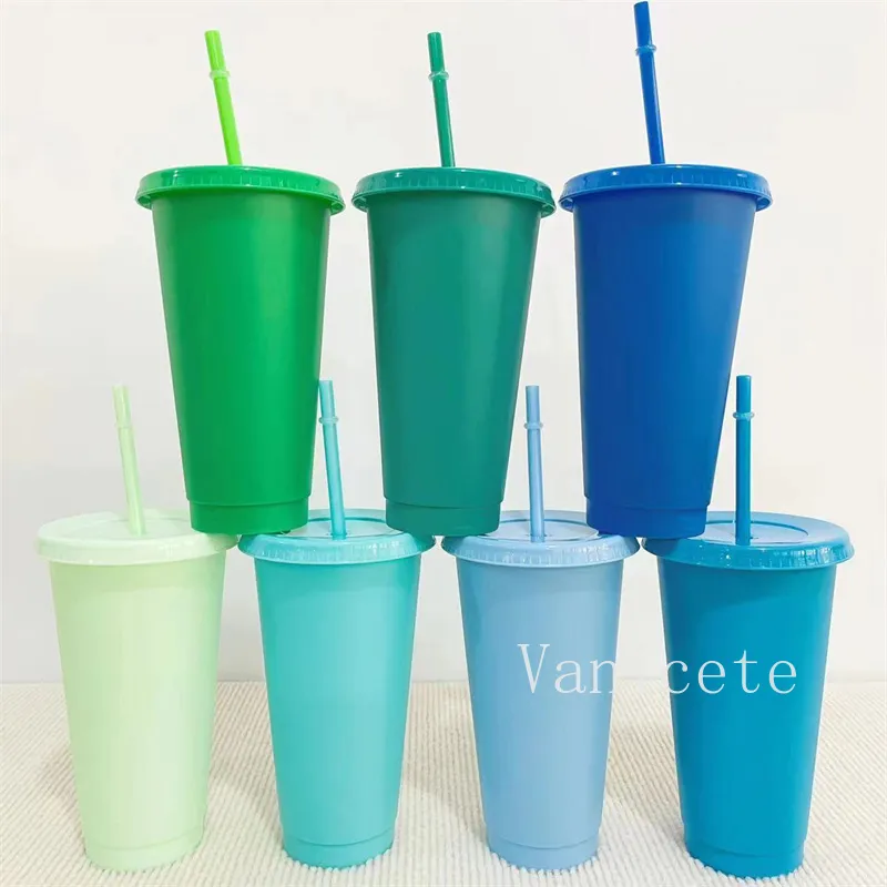 Gobelets en plastique de 710ml, tasse à changement de couleur sensible à la température, gobelets en paille en plastique de grande capacité par mer T9I002487